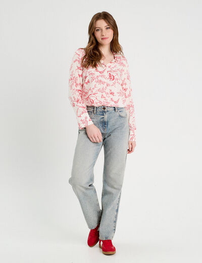 Chemise manches longues blanc femme