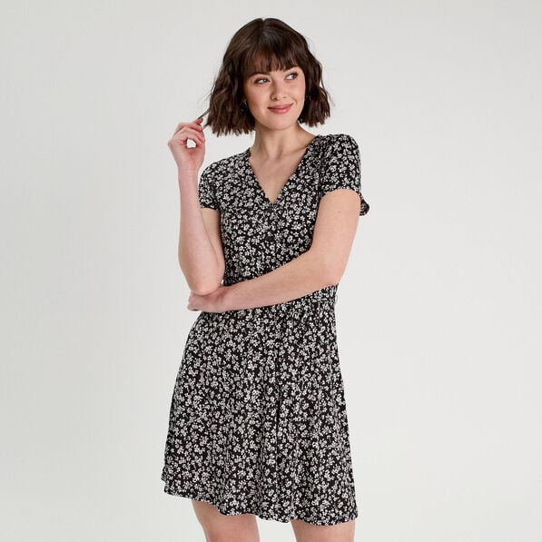 robe evasee boutonnee noir femme Robe évasée boutonnée noir femme