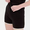Short tricot droit ajouré noir femme