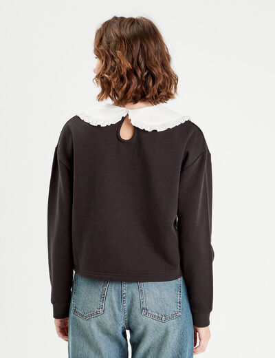 Sweat col claudine noir femme