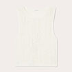 Débardeur crochet dos lacé ecru femme