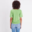 Blouse satin taille nouée vert femme