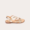 Sandales plates avec brides couleur or femme
