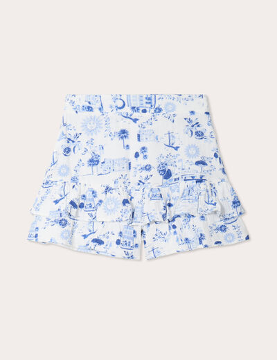 Jupe-short droite bleu roi femme
