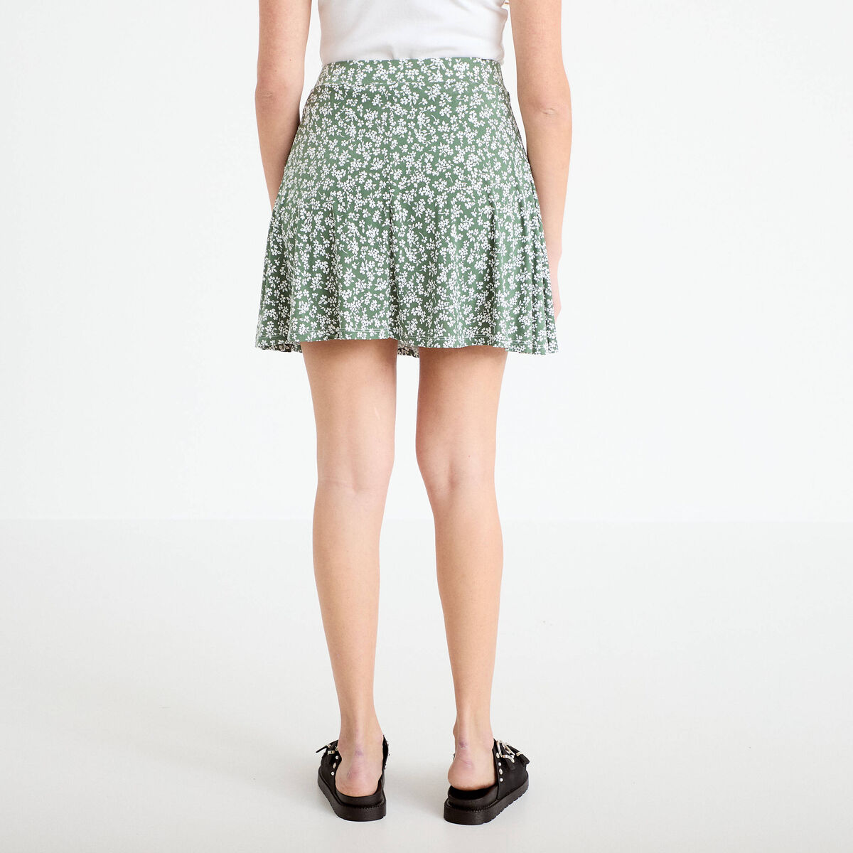 Jupe-short patineuse vert femme