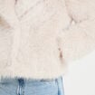 Manteau fausse fourrure ivoire femme