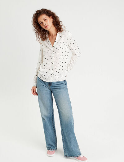 Chemise manches longues blanc femme