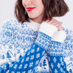 Pull avec col rond bleu femme