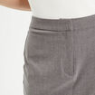 Jupe midi droite fendue gris foncé femme