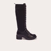 Bottes crantées avec lacets noir femme