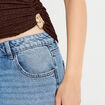 T-shirt col rond manches courtes bijou marron fonc&eacute; femme