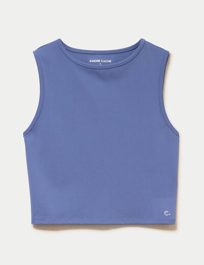D&eacute;bardeur col rond activewear bleu fonc&eacute; femme