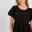 Robe évasée effet boule noir femme