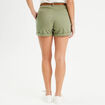 Short chino ceinturé vert kaki femme