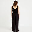 Combinaison bi-mati&egrave;re coupe large noir femme