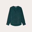 Blouse manches longues vert foncé femme