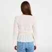 Blouse ajust&eacute;e col v manches longues ecru femme