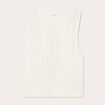 Débardeur crochet dos lacé ecru femme