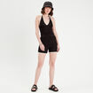 Débardeur cropped crochet noir femme