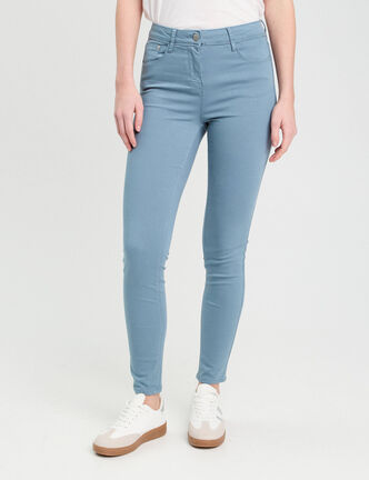 Jeans slim 5 poches bleu femme