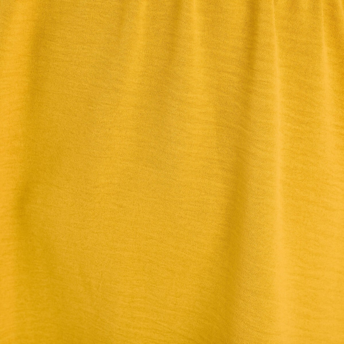 Robe évasée taille élastiquée jaune citron femme