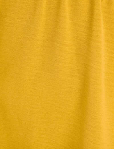 Robe évasée taille élastiquée jaune citron femme