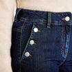 Jean wide leg cropped taille haute denim blue black femme