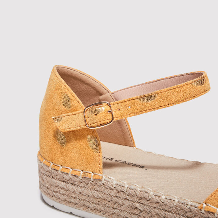 Espadrilles plates compensées jaune clair femme