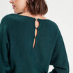 Pull manches chauves-souris vert foncé femme