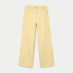 Jean wide leg taille haute jaune pastel femme