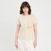 T-shirt poche détails bijoux beige femme