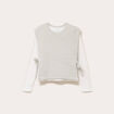 T-shirt pull sans manches 2-en-1 gris clair femme