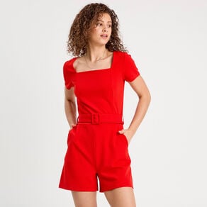 combishort ceinturee rouge femme Combishort ceinturée rouge femme