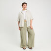 Chemise manches courtes contenant du lin vert femme