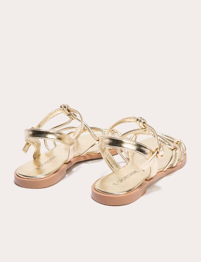 Sandales plates couleur or femme