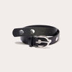 Ceinture fine &agrave; d&eacute;tails clout&eacute;s noir femme