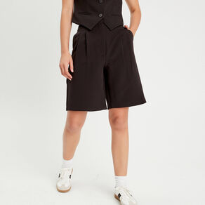 bermuda large pinces noir femme Bermuda large pinces noir femme