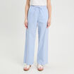 Pantalon large élastiqué bleu foncé femme