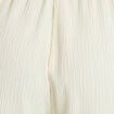 Pantalon large fluide taille haute ecru femme