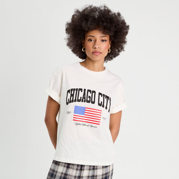 T-shirt manches courtes blanc femme