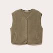 Gilet sans manches effet polaire vert kaki femme