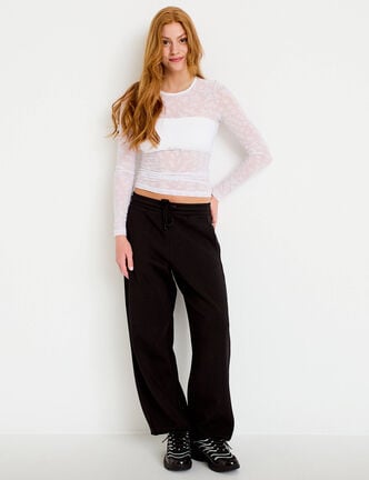 Jogging large taille standard noir femme
