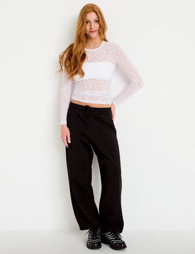 Jogging large taille standard noir femme