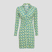Robe ajustée froncée vert femme