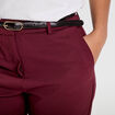 Pantalon cigarette ceinturé violet foncé femme