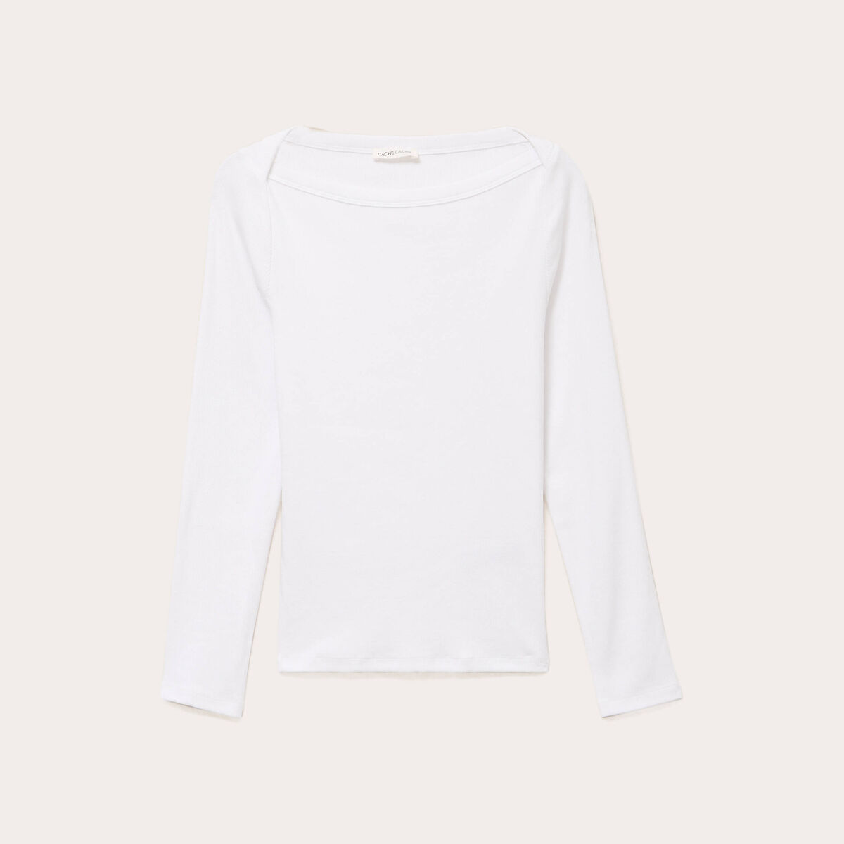 T-shirt col bateau blanc femme