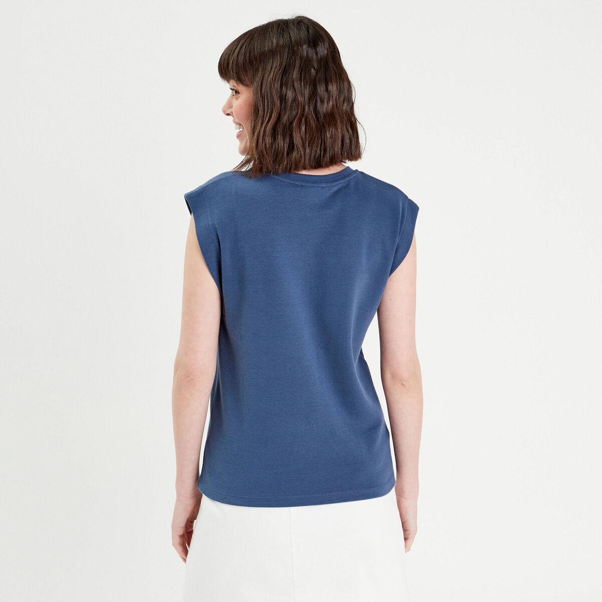 T-shirt manches courtes bleu foncé femme