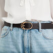 Ceinture double boucle noir femme