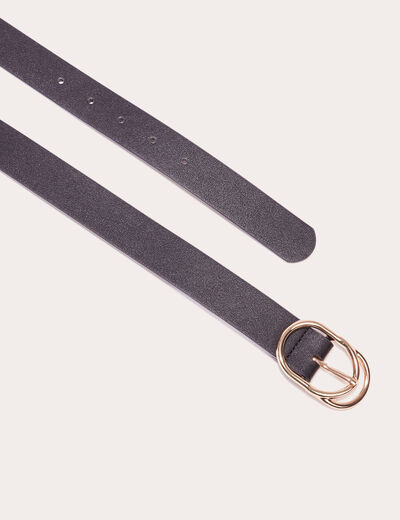 Ceinture double boucle noir femme
