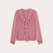 Blouse volants vieux rose femme